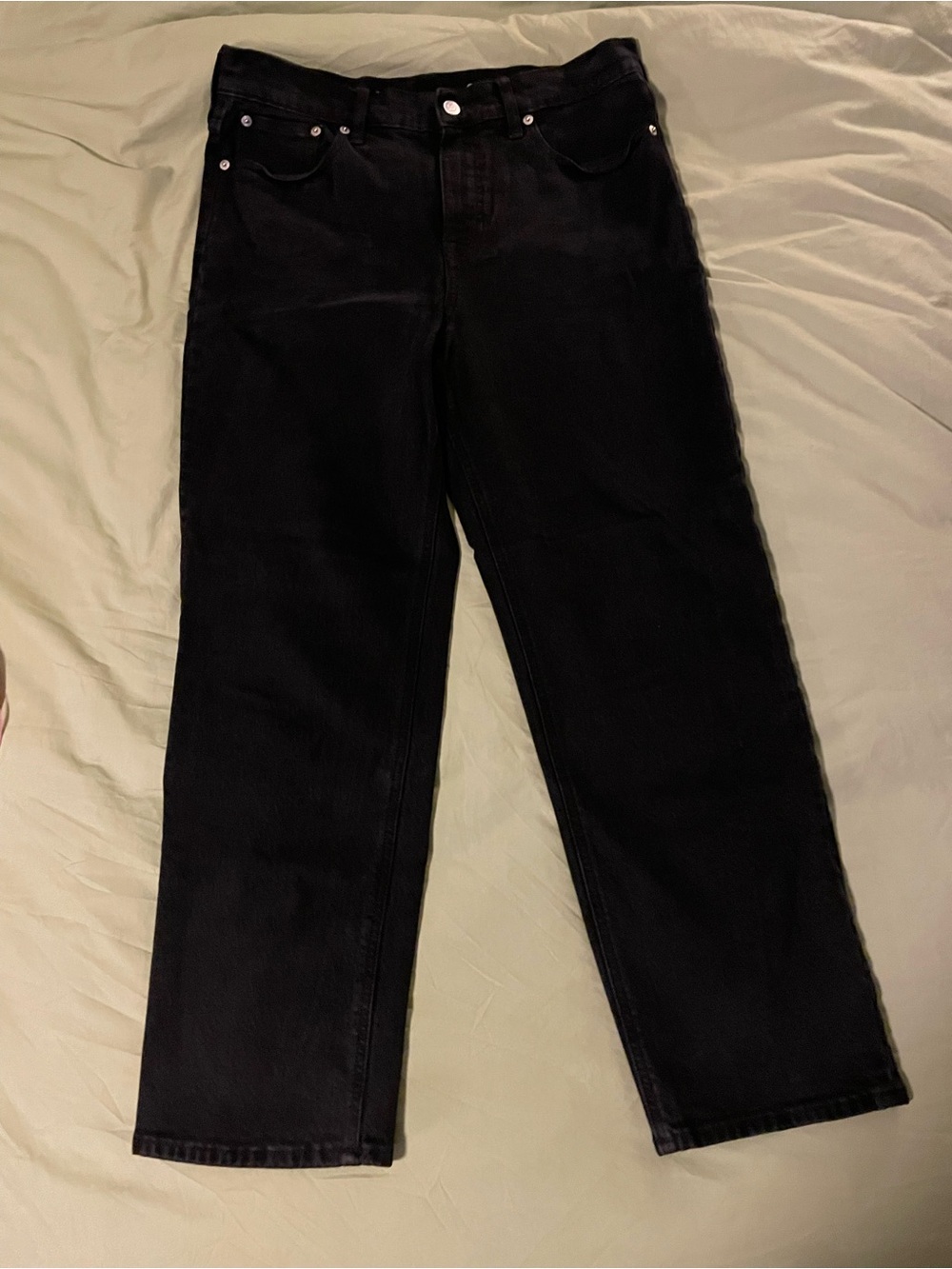 J.Crew Black Denim Slim Wide Cropped Jeans Size 29